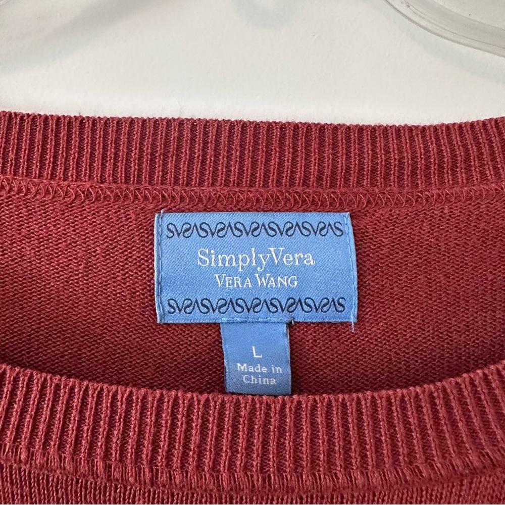 Vera by Vera Wang Rust Ruffle Shoulder Sweater Size Large - Picture 5 of 6